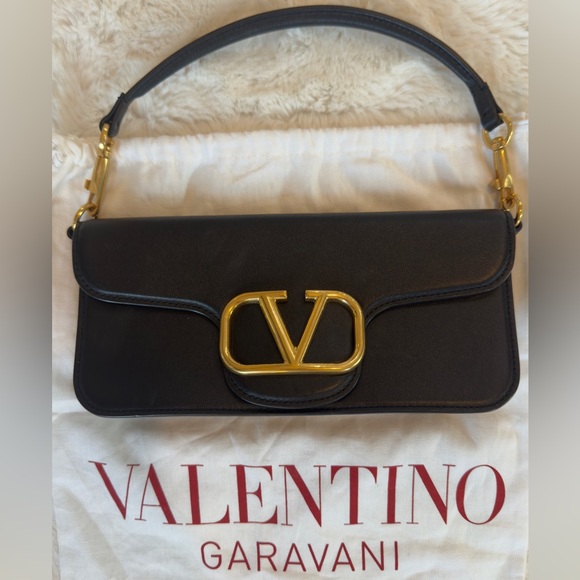 VALENTINO GARAVANI LOCÒ CALFSKIN SHOULDER BAG Authentic - Picture 1 of 8
